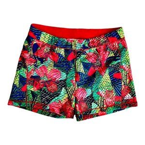 Adidas Techfit Biker Shorts Tropical Floral Pattern, Size XL